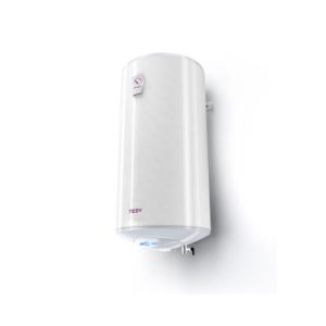 Witte stalen Tesy-boiler van 150 liter, rechtop aan de muur